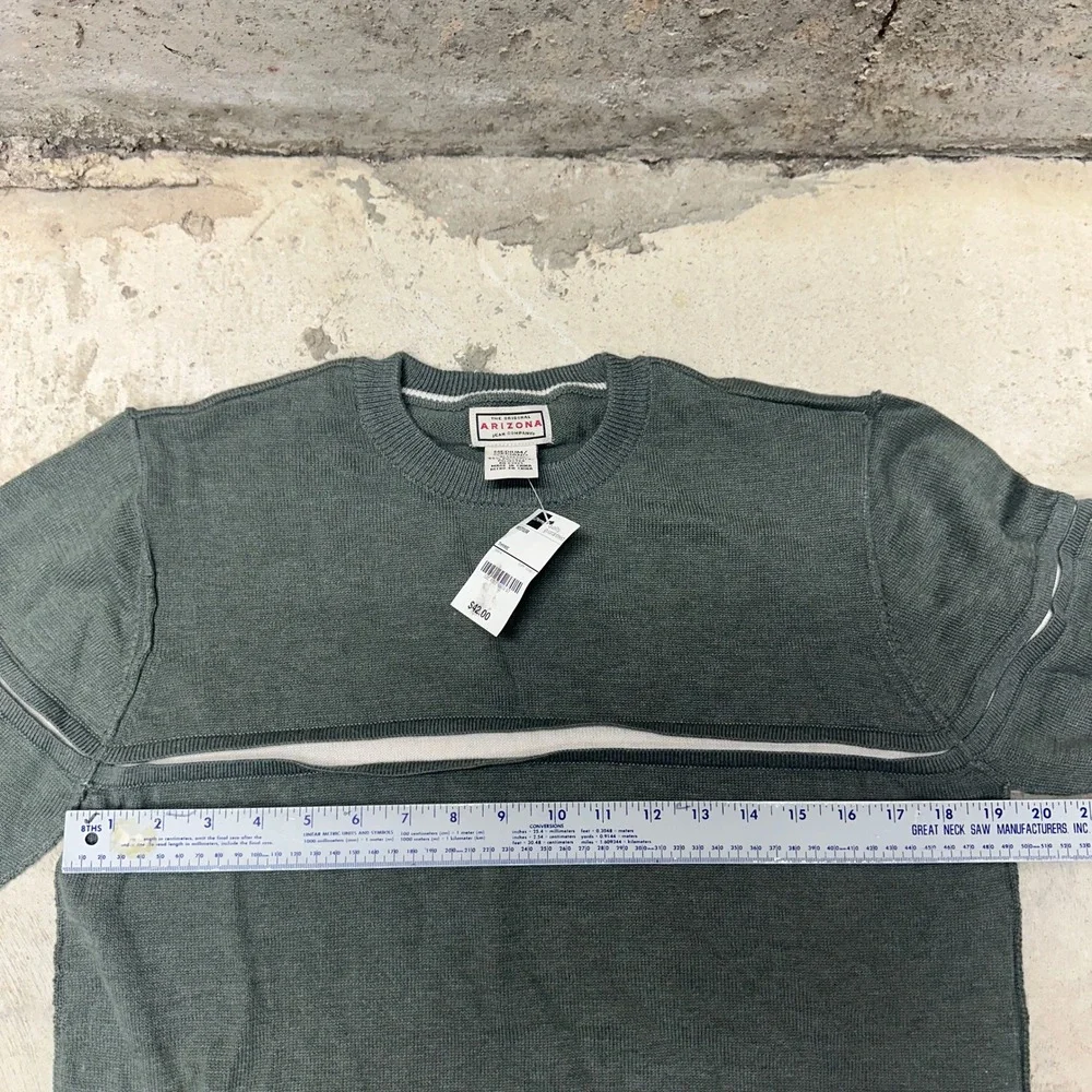 Arizona Jean Company‎ Mens Medium Thyme Green Long Sleeve Crew Neck Sweater